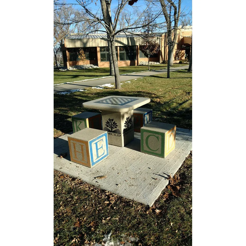 Square Pedestal Chess Table Set (T7100)