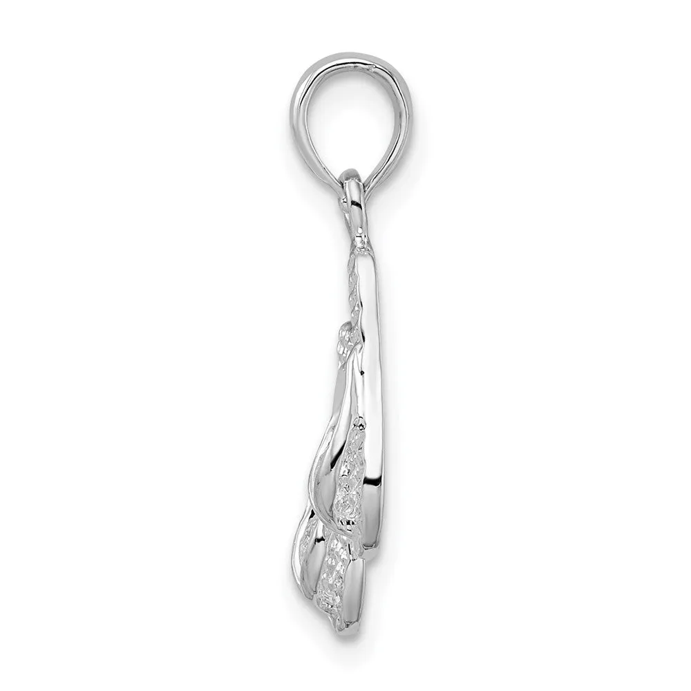 Sterling Silver Antigua, W.I. 3D Flip Flops Pendant