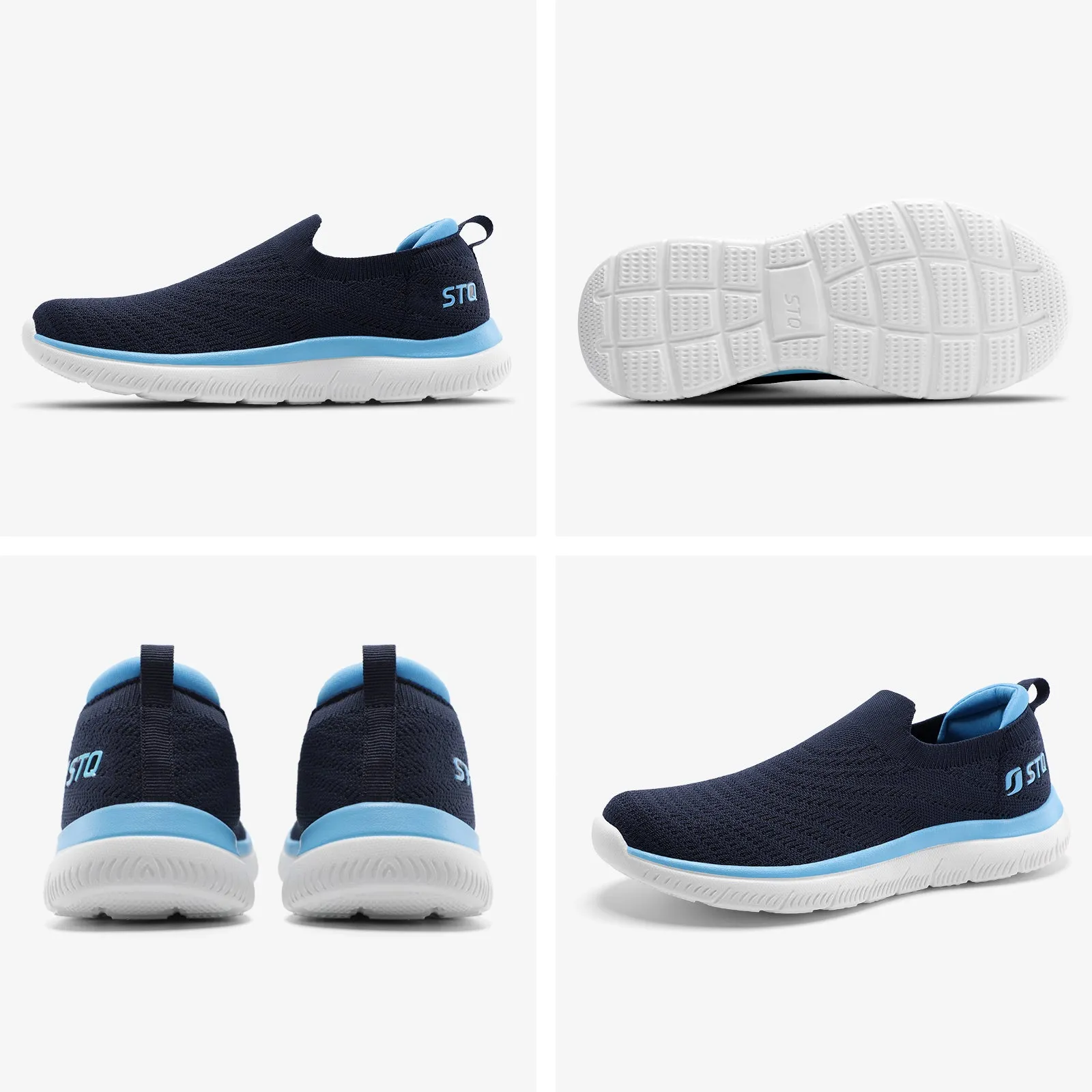 STQ Walking Shoes for Women Arch Support Comfort Lightweight Slip on Sneakers with Memory Foam