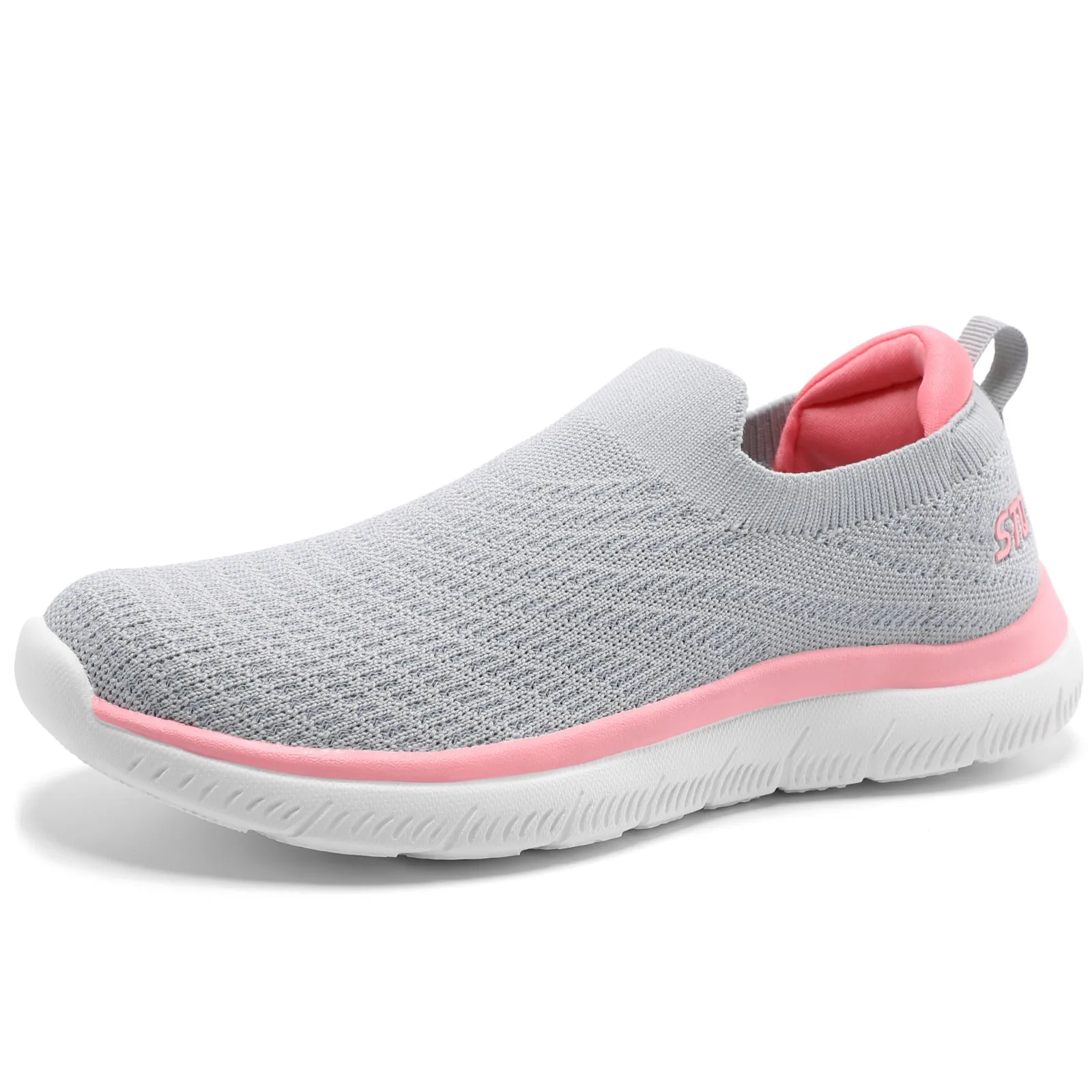 STQ Walking Shoes for Women Arch Support Comfort Lightweight Slip on Sneakers with Memory Foam