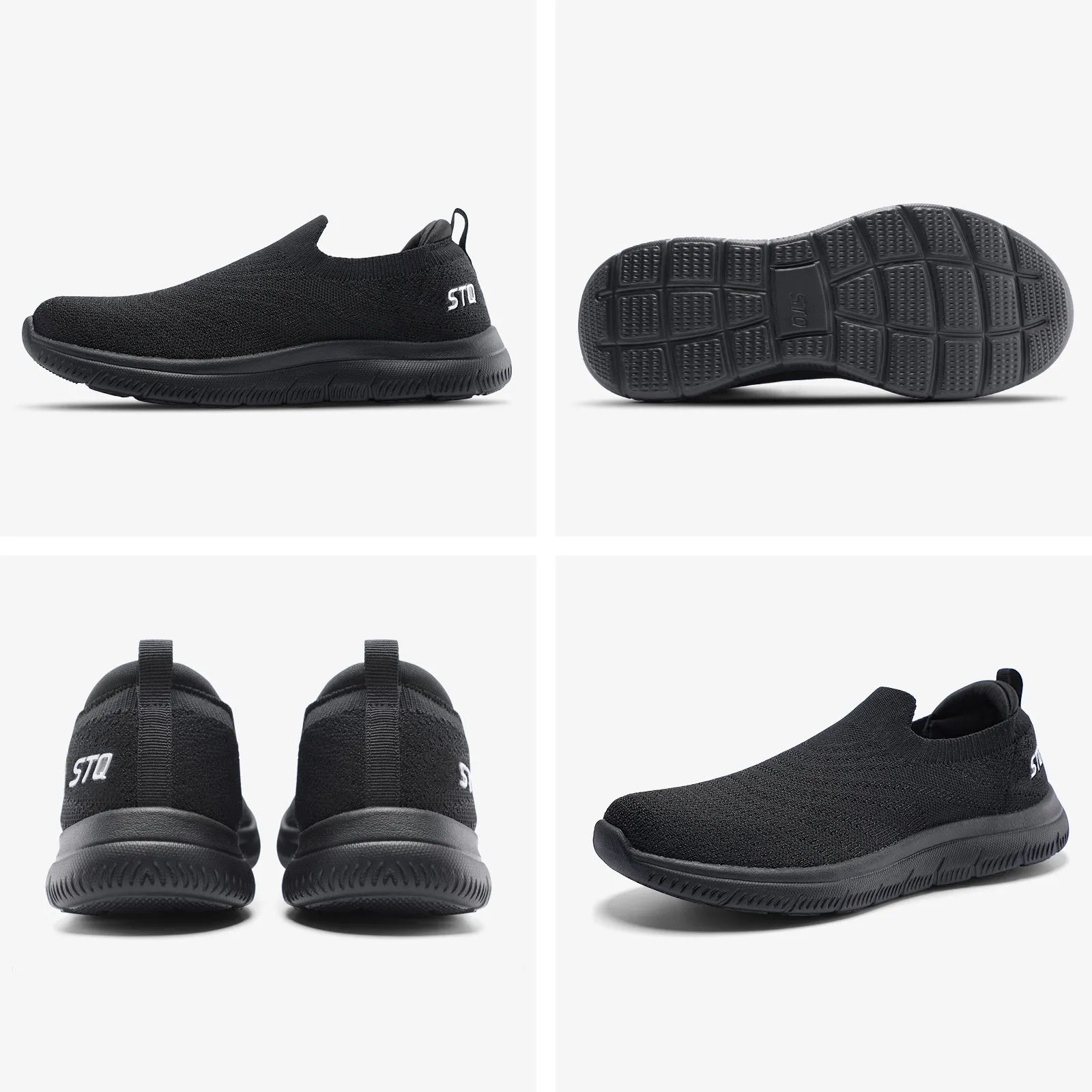 STQ Walking Shoes for Women Arch Support Comfort Lightweight Slip on Sneakers with Memory Foam
