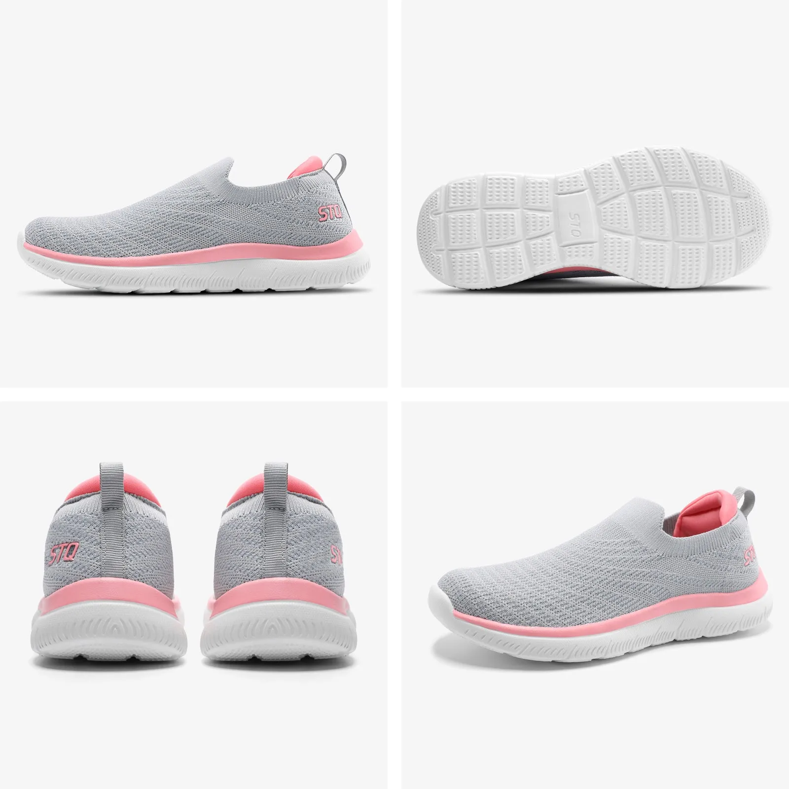 STQ Walking Shoes for Women Arch Support Comfort Lightweight Slip on Sneakers with Memory Foam