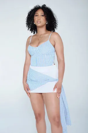 Stripe Tie Mini Skirt