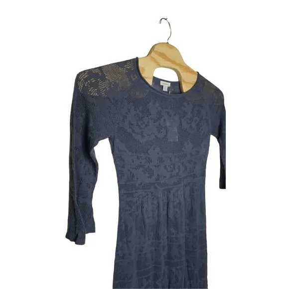 Sundance Sz Medium Blue Boho Knit Mini Lightweight Coverup Dress‎