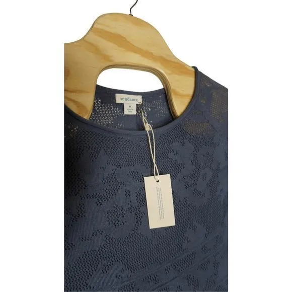 Sundance Sz Medium Blue Boho Knit Mini Lightweight Coverup Dress‎