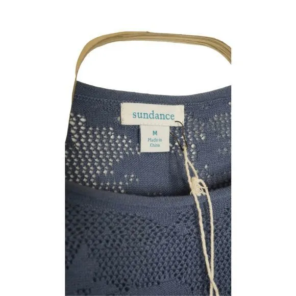 Sundance Sz Medium Blue Boho Knit Mini Lightweight Coverup Dress‎