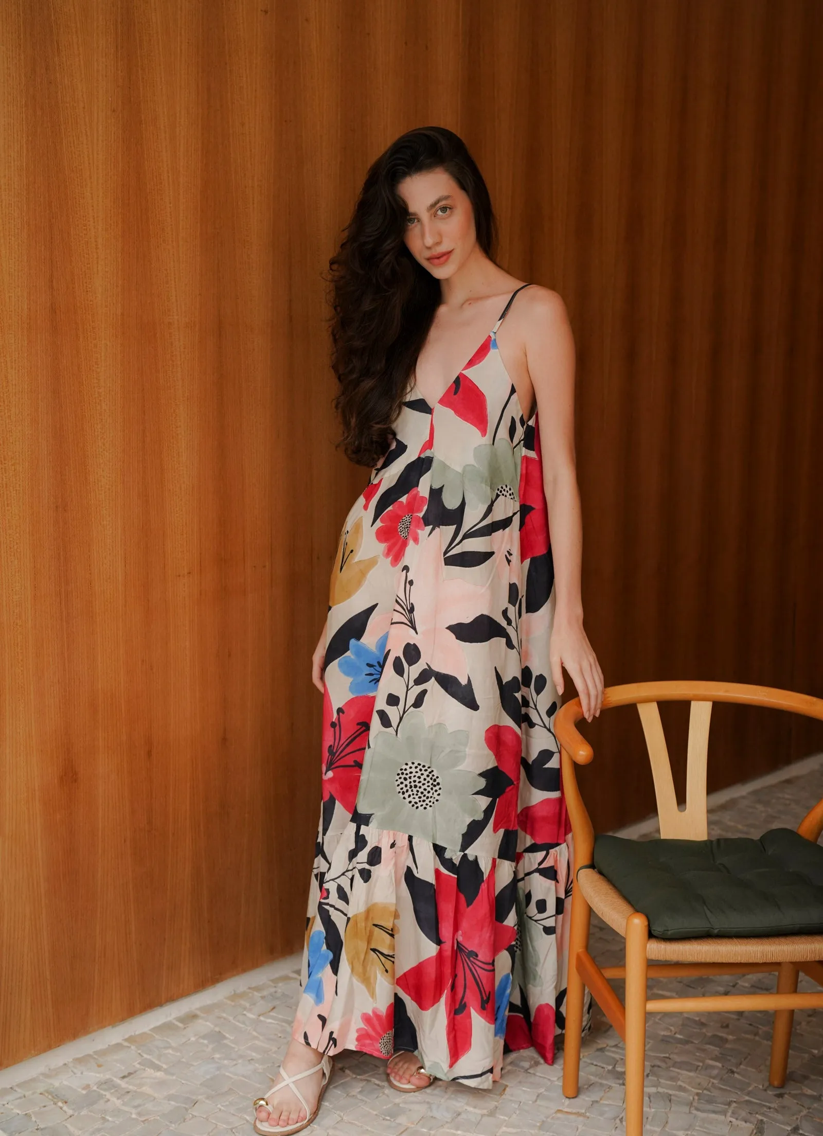 Sunset Maxi Dress (Lilies)
