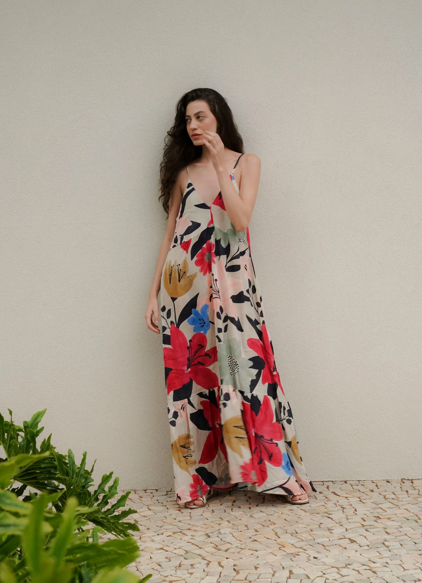 Sunset Maxi Dress (Lilies)