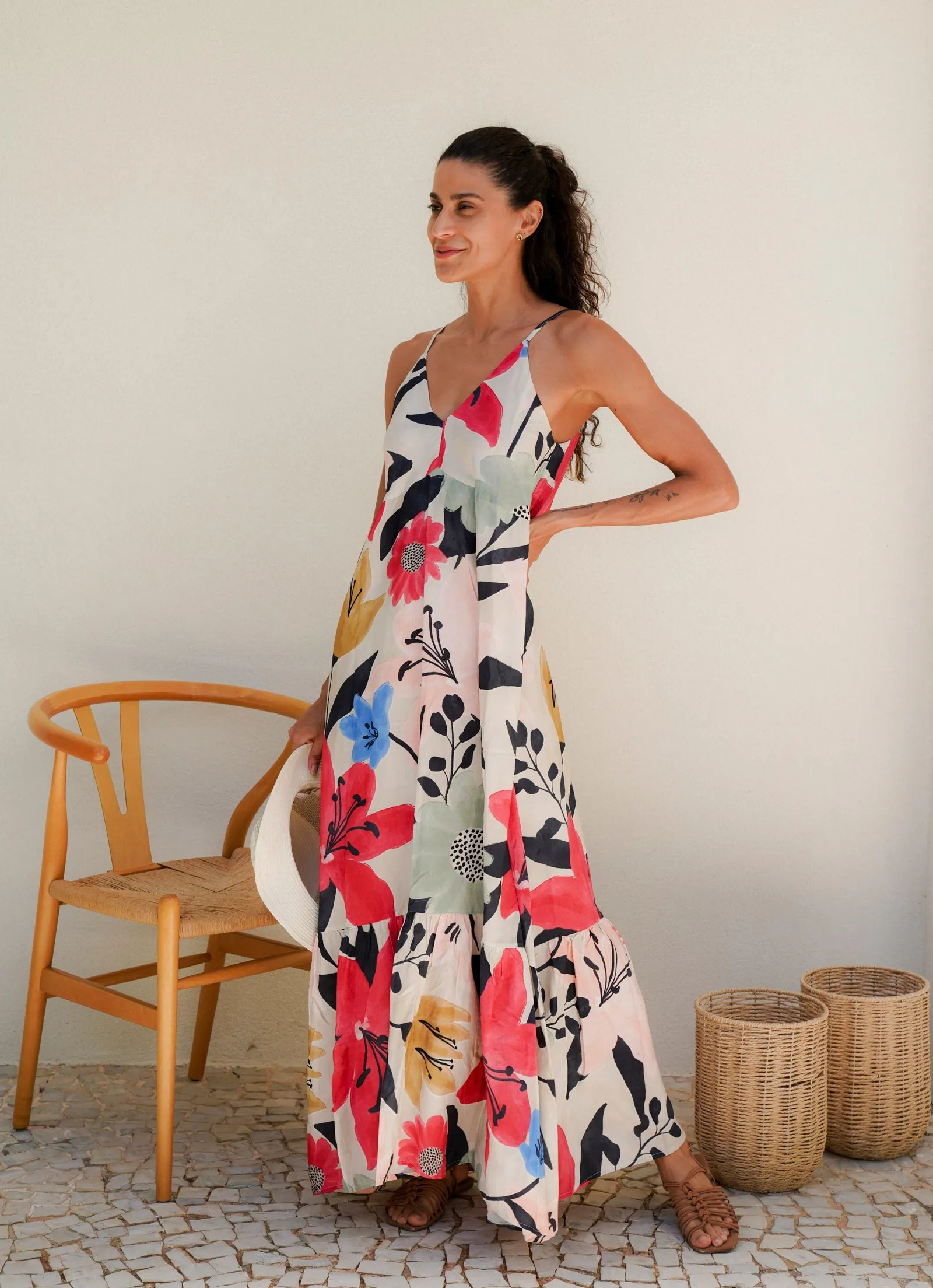 Sunset Maxi Dress (Lilies)