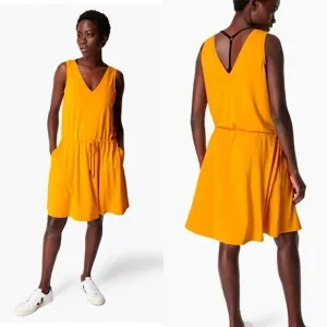 SWEATY BETTY Golden Yellow Take it Easy Dress Size L / 12
