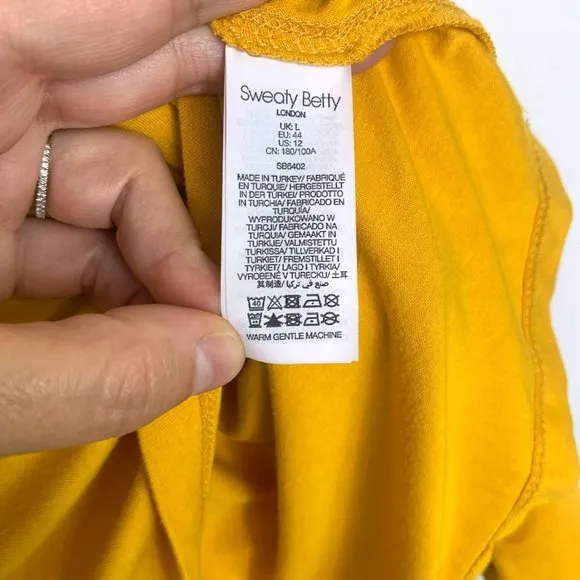 SWEATY BETTY Golden Yellow Take it Easy Dress Size L / 12