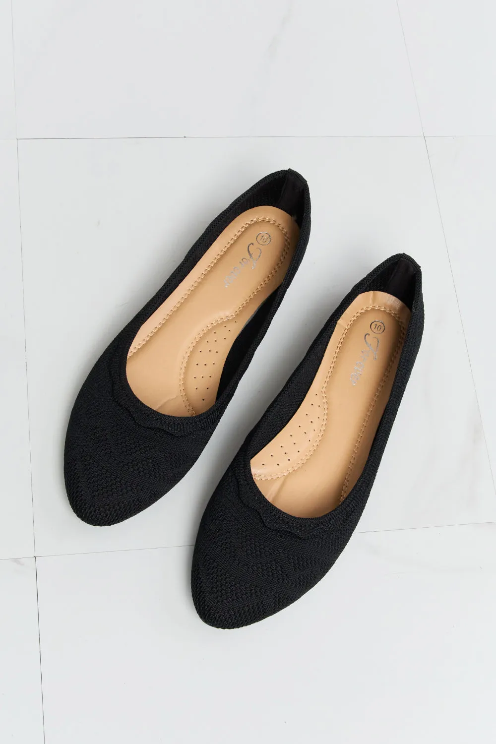 Take Your Time Scalloped Trim Flats in Black