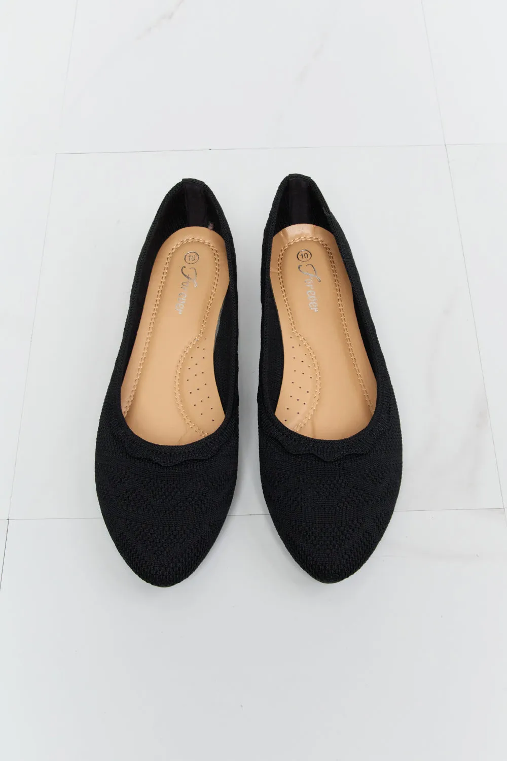 Take Your Time Scalloped Trim Flats in Black