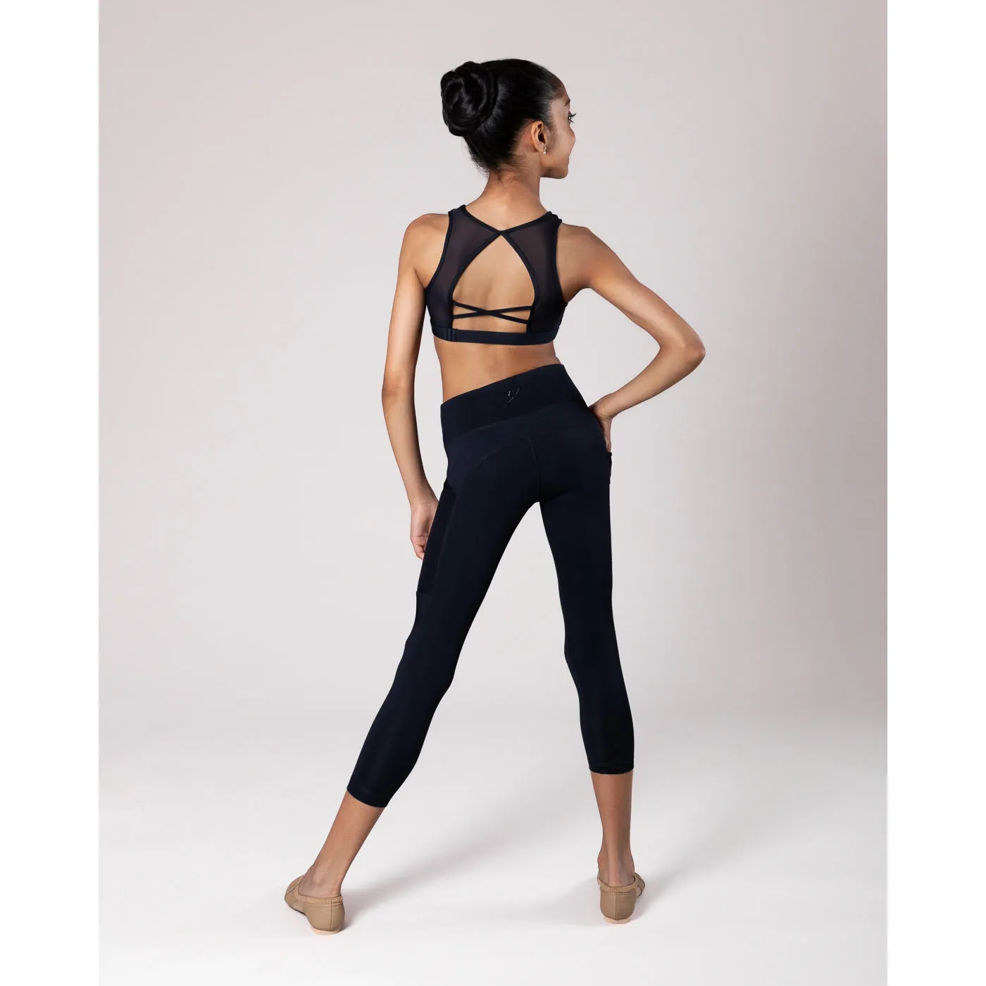 Tate Panelled Crop Top - Black
