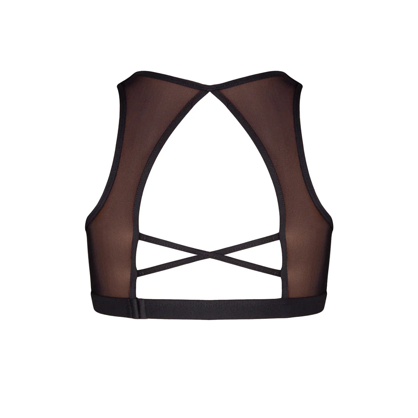 Tate Panelled Crop Top - Black