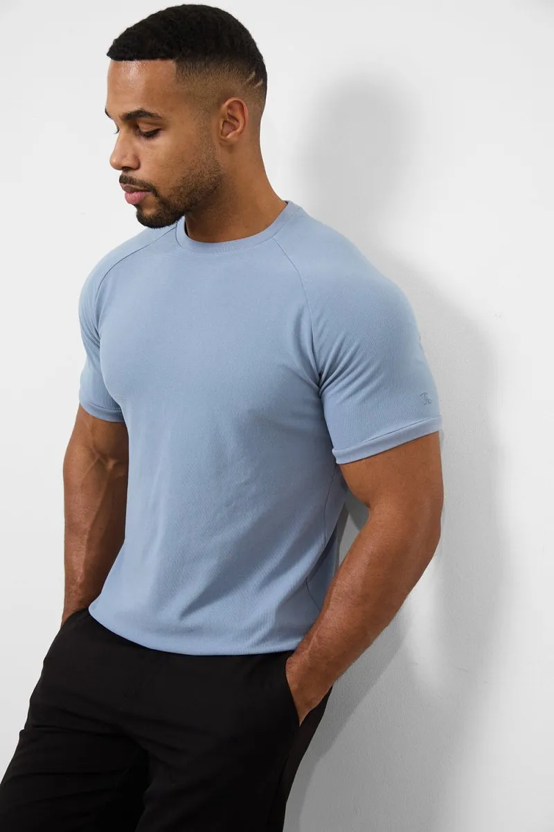 Textured Fashion T-Shirt in Slate Blue
