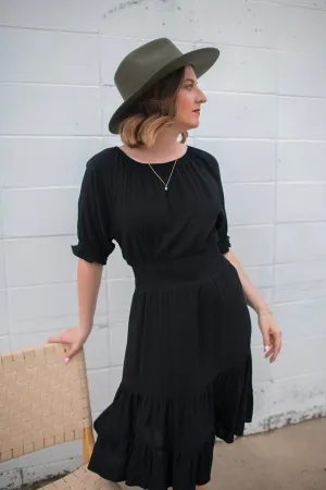 The Joey Smock Dress - Black