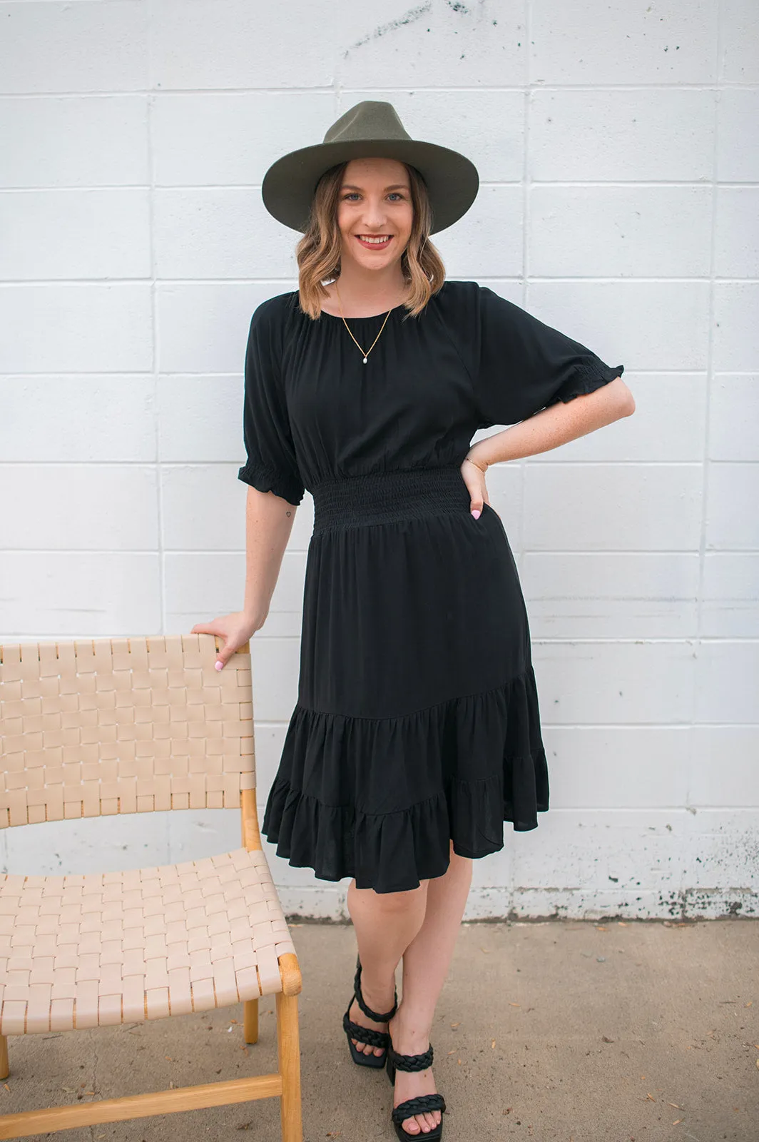 The Joey Smock Dress - Black