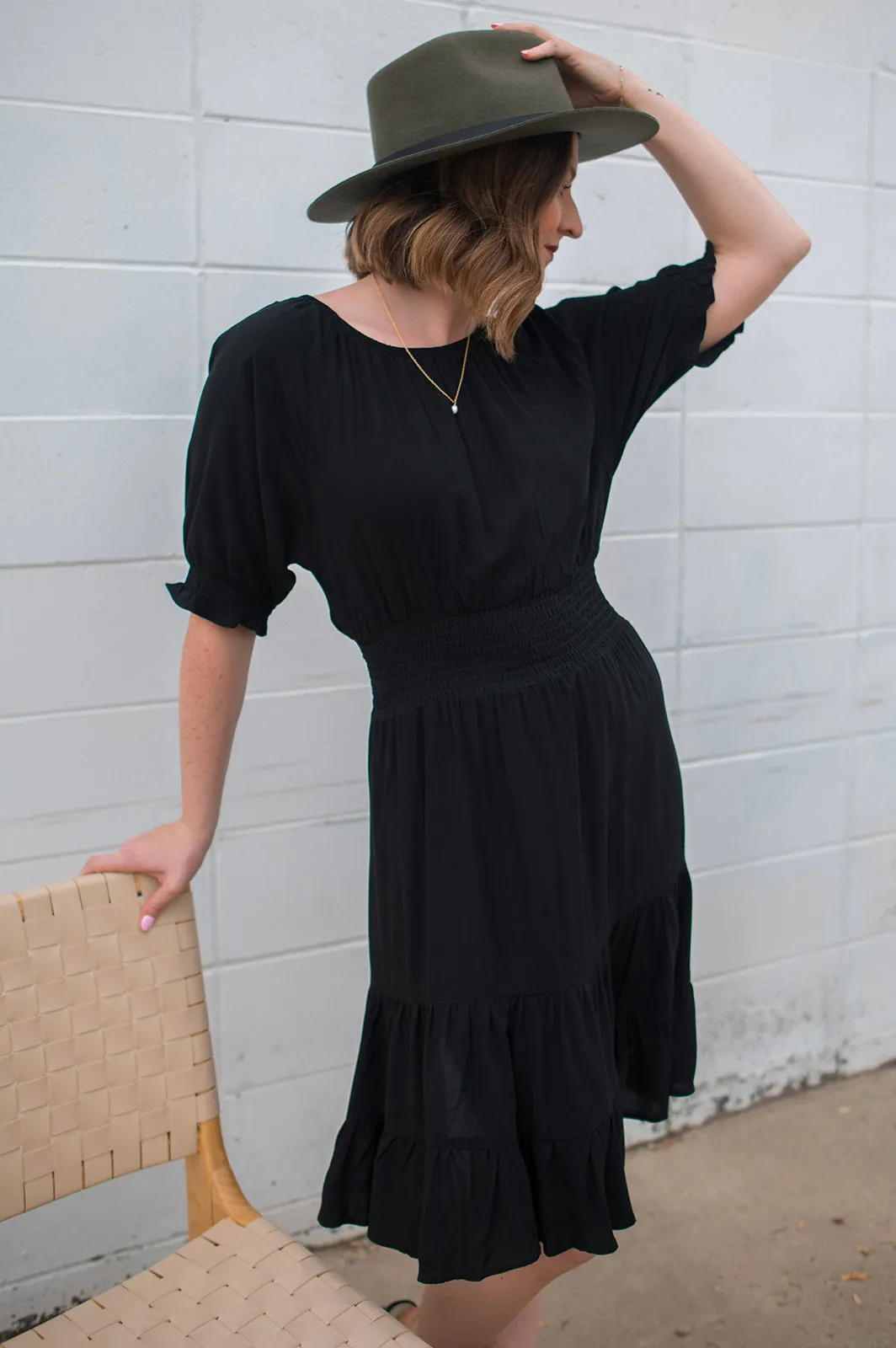 The Joey Smock Dress - Black