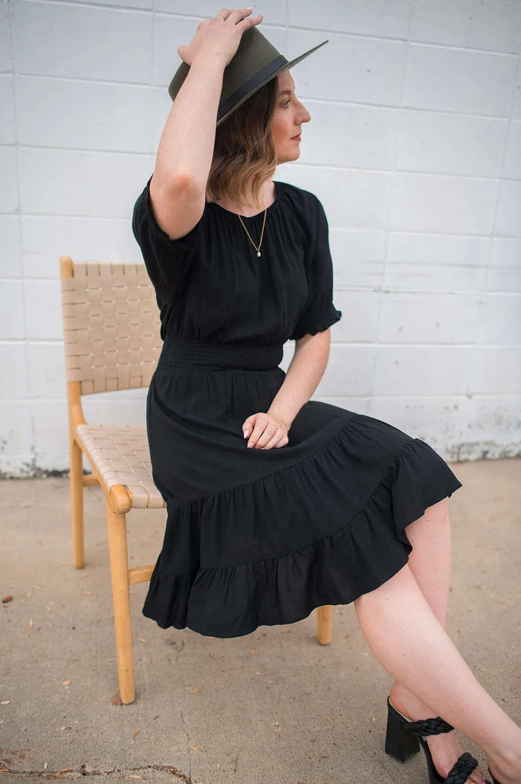 The Joey Smock Dress - Black