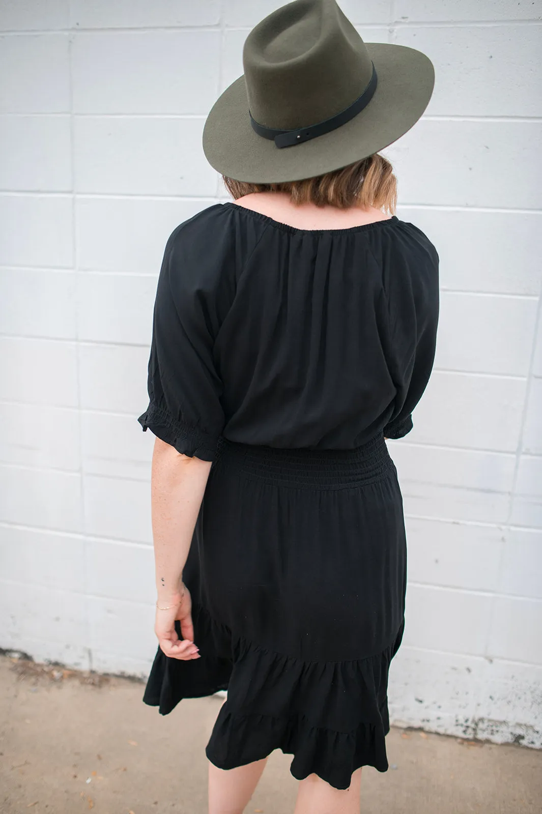 The Joey Smock Dress - Black