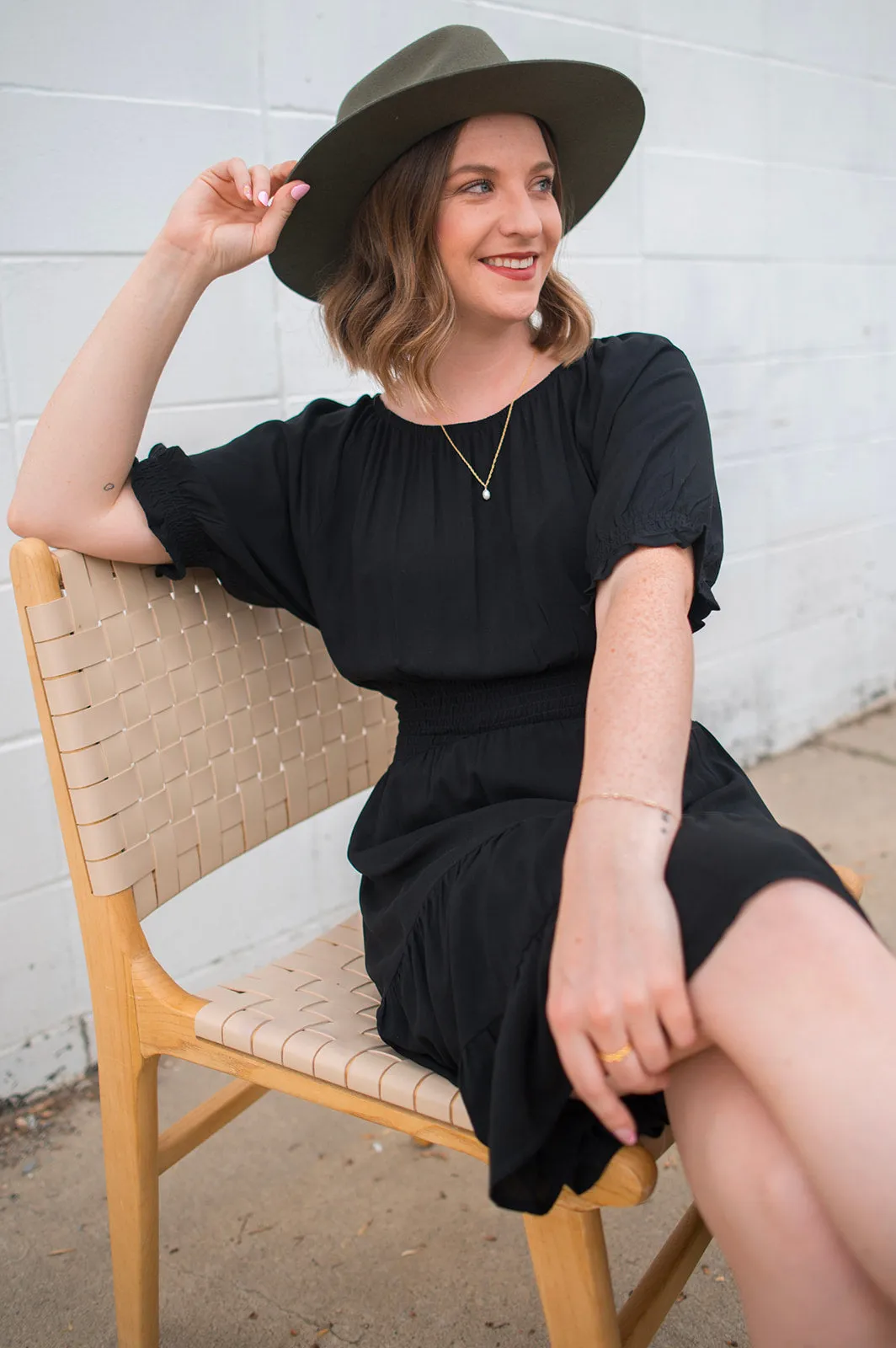The Joey Smock Dress - Black