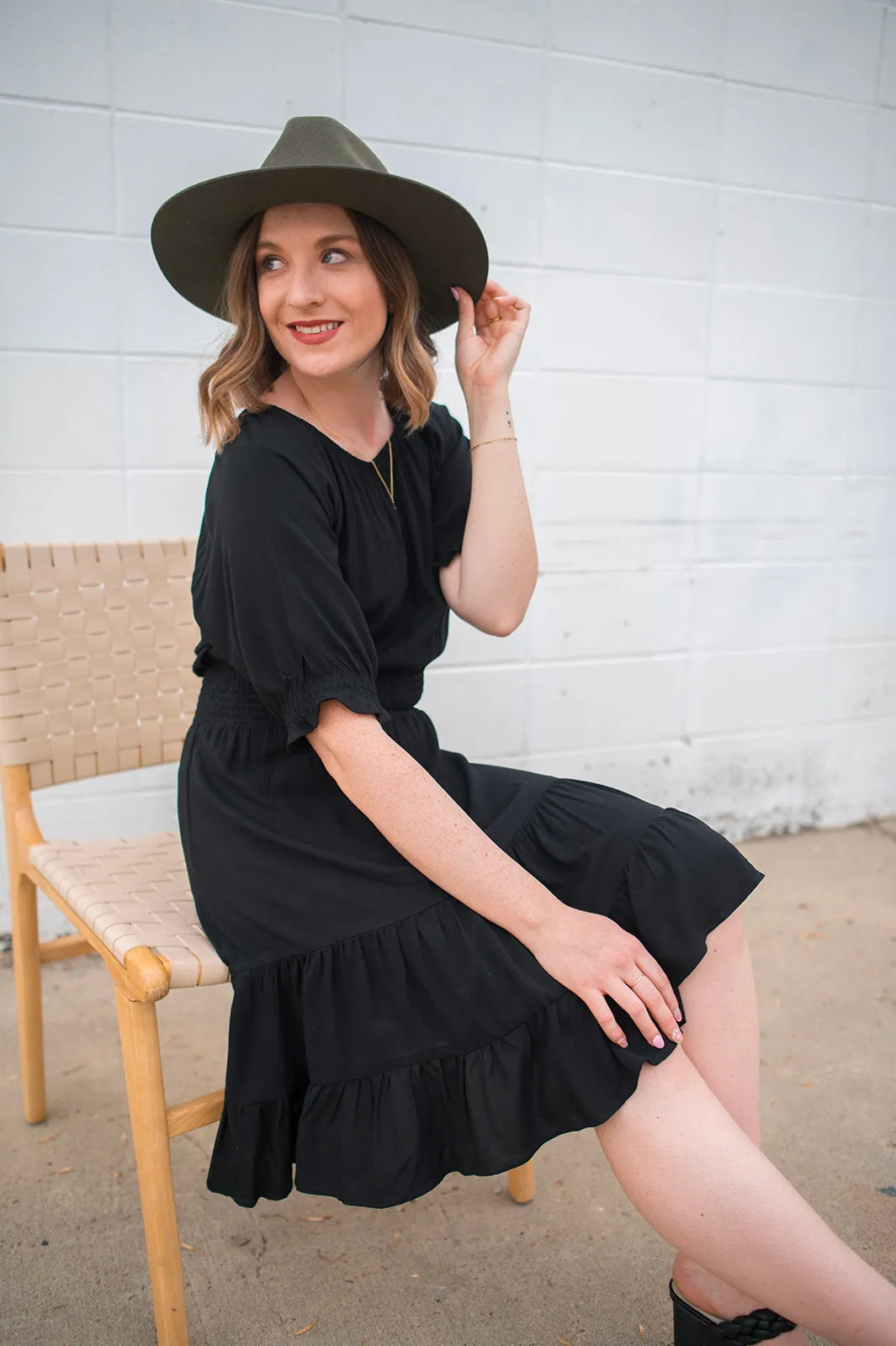 The Joey Smock Dress - Black