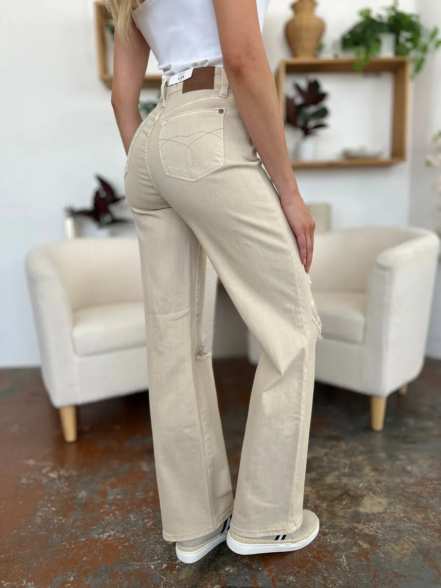 The Molly Moore- Judy Blue Distressed Straight Leg Jeans