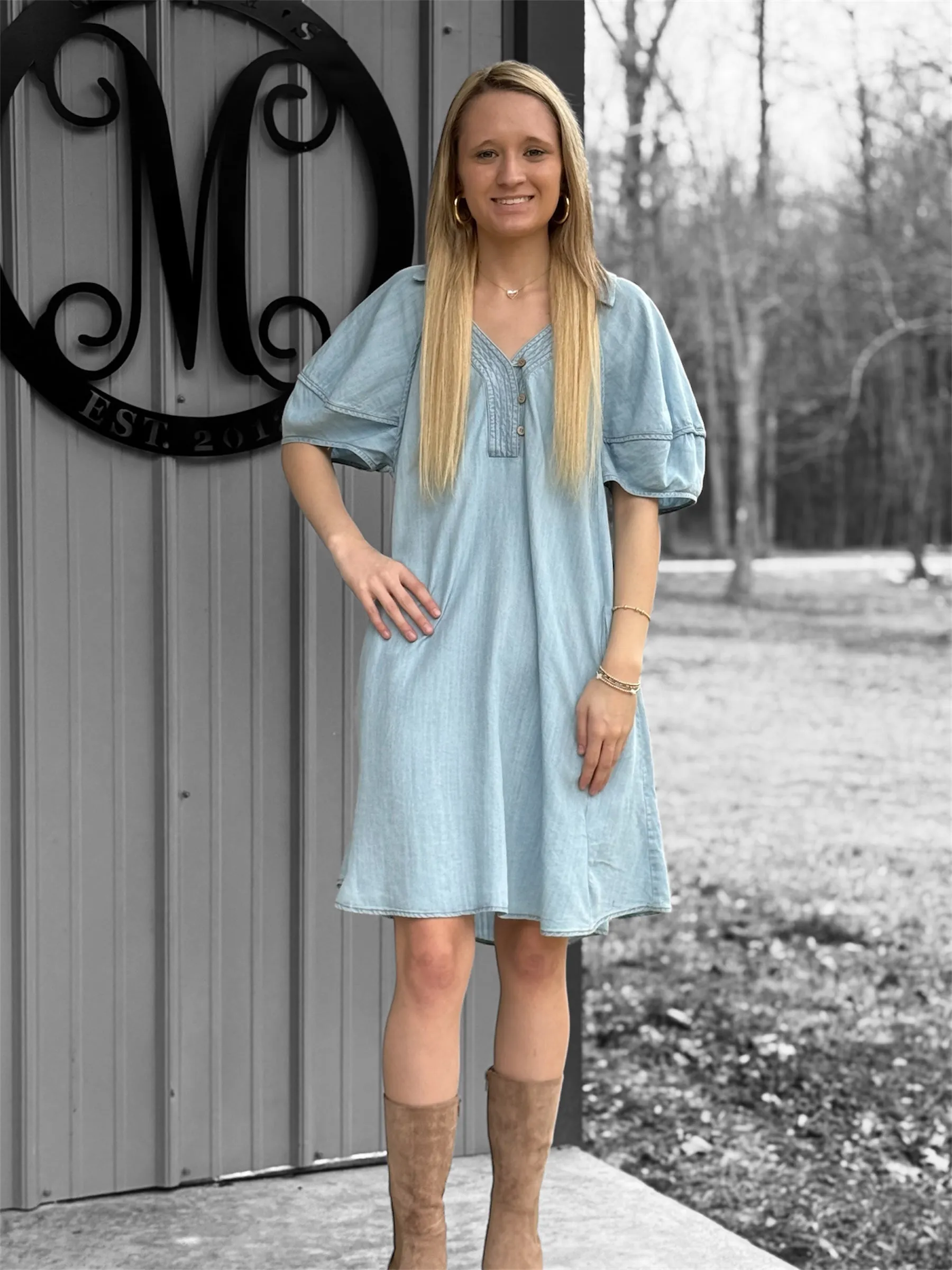 The Washed Chambray Dress