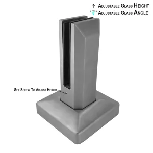 [TI8SQADJ] Titan Series 8" Height Adjustable Spigot - Square (BS, MBL, SB, WT, Custom Powder Coating) (Engineer Stamped)
