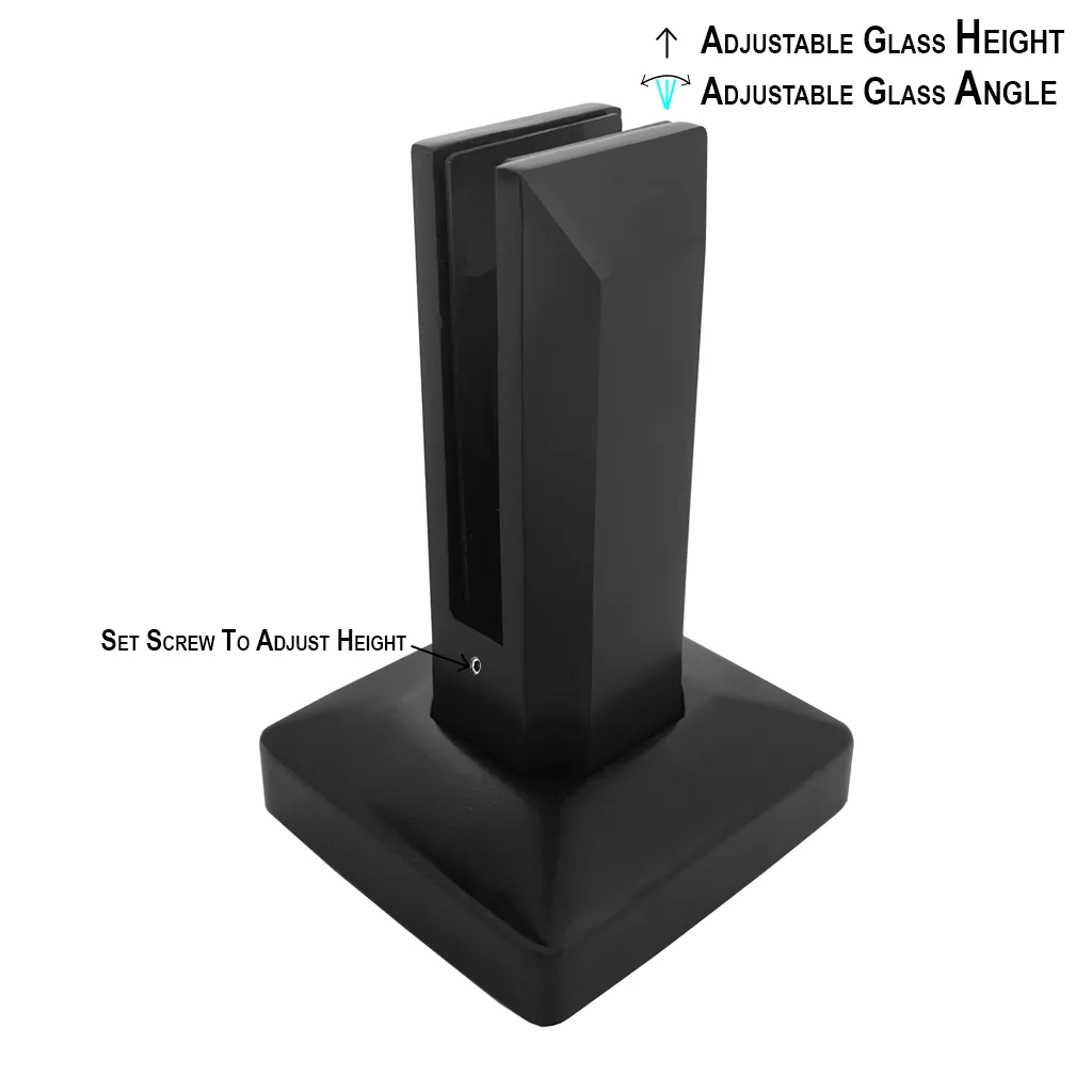 [TI8SQADJ] Titan Series 8" Height Adjustable Spigot - Square (BS, MBL, SB, WT, Custom Powder Coating) (Engineer Stamped)