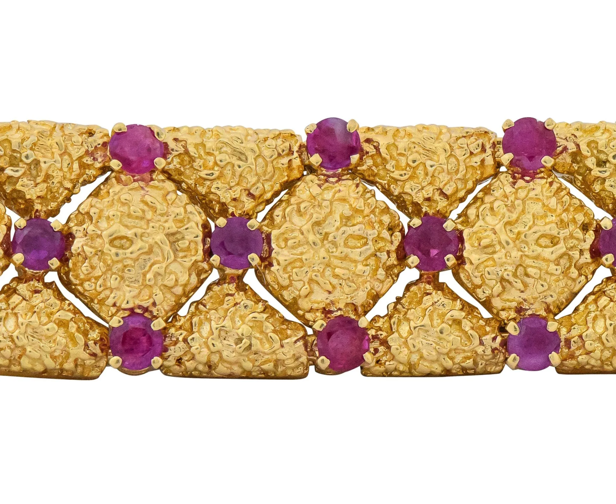 Tiffany & Co. Retro 3.60 CTW Ruby 18 Karat Gold Bracelet