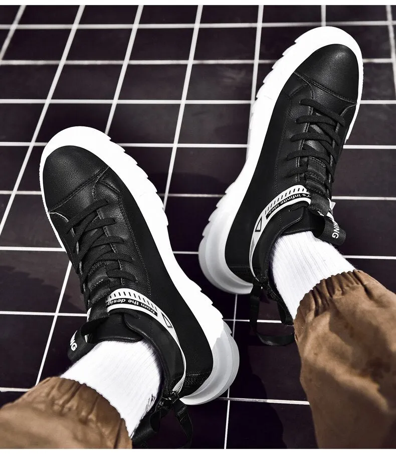 Times New Roman Winter New Men Sneakers Ankle boots High Top Men Shoes Retro leather Casual Men Boots Male Casual boots