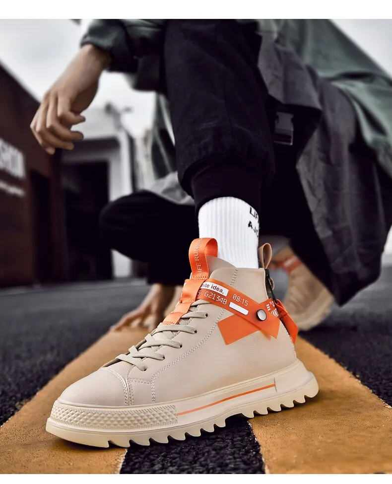 Times New Roman Winter New Men Sneakers Ankle boots High Top Men Shoes Retro leather Casual Men Boots Male Casual boots