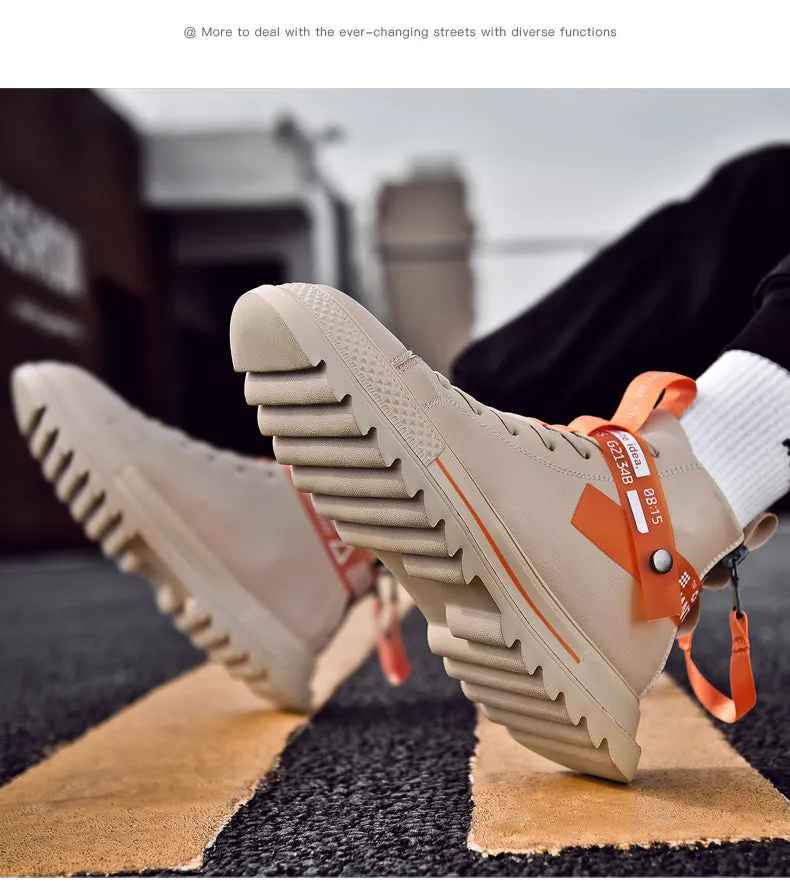 Times New Roman Winter New Men Sneakers Ankle boots High Top Men Shoes Retro leather Casual Men Boots Male Casual boots