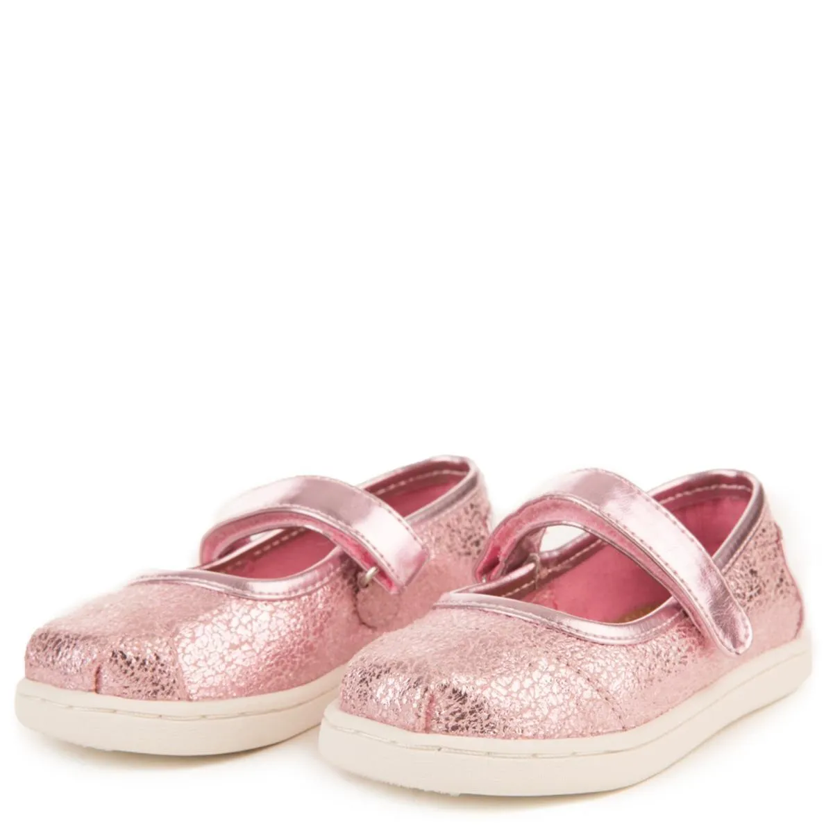 Tiny Toms: Pink Metallic Foil Mary Jane Flats