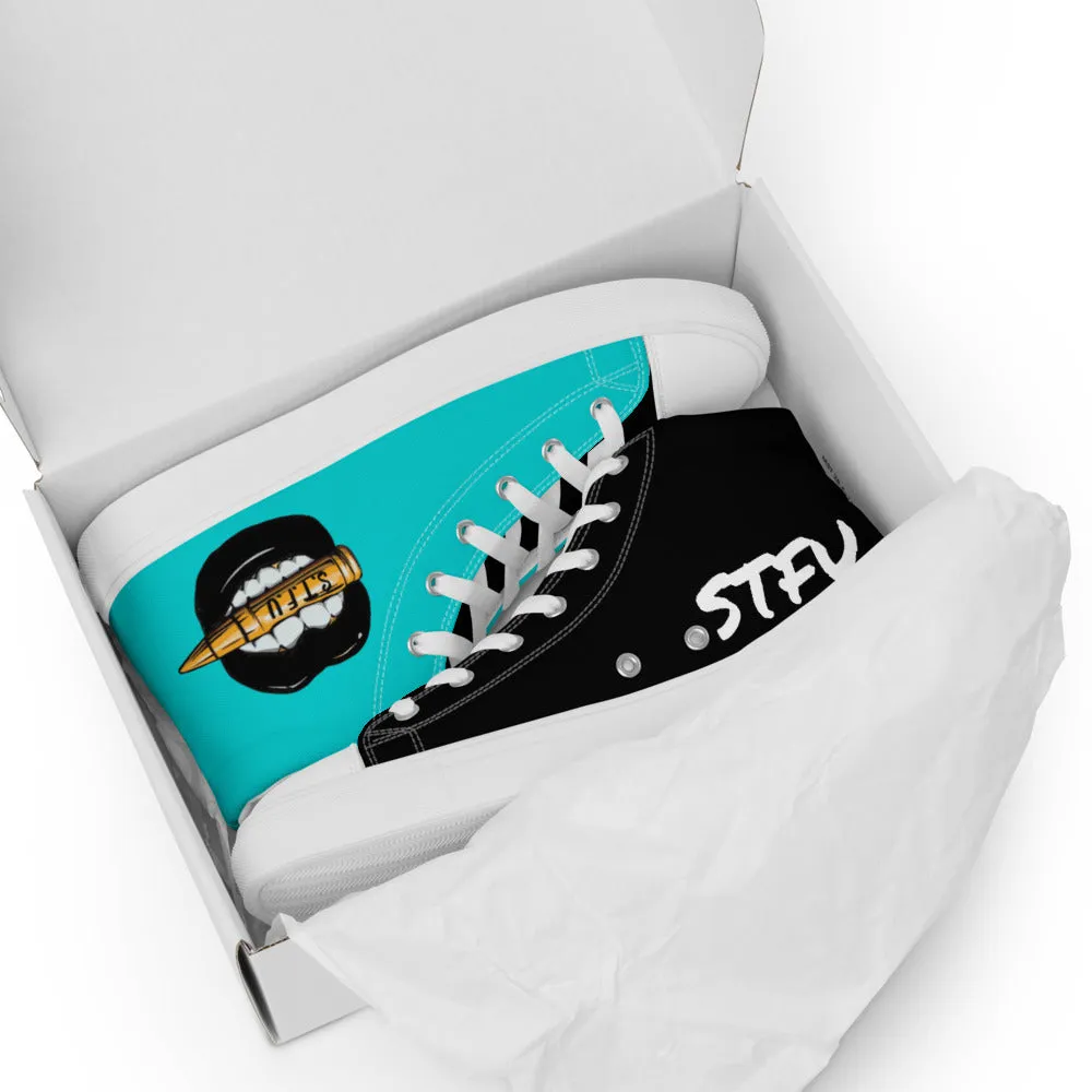 Tony Trixx Chicago Women’s high top canvas shoes - Deep Turquoise