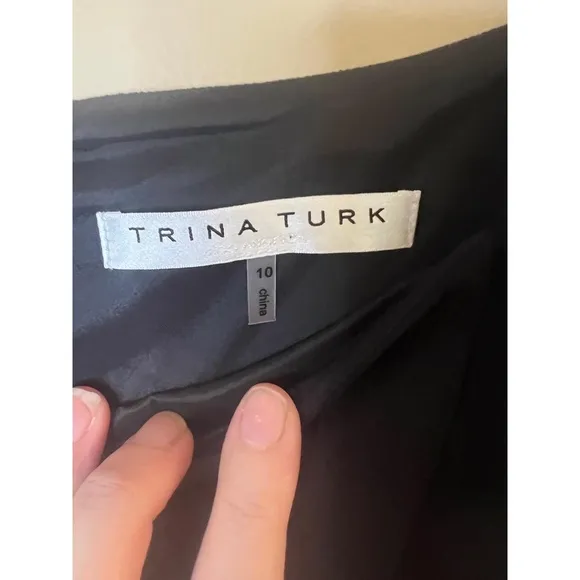 Trina Turk Embroidered Floral Short-Sleeve Dress Knee-Length Womens Size 10