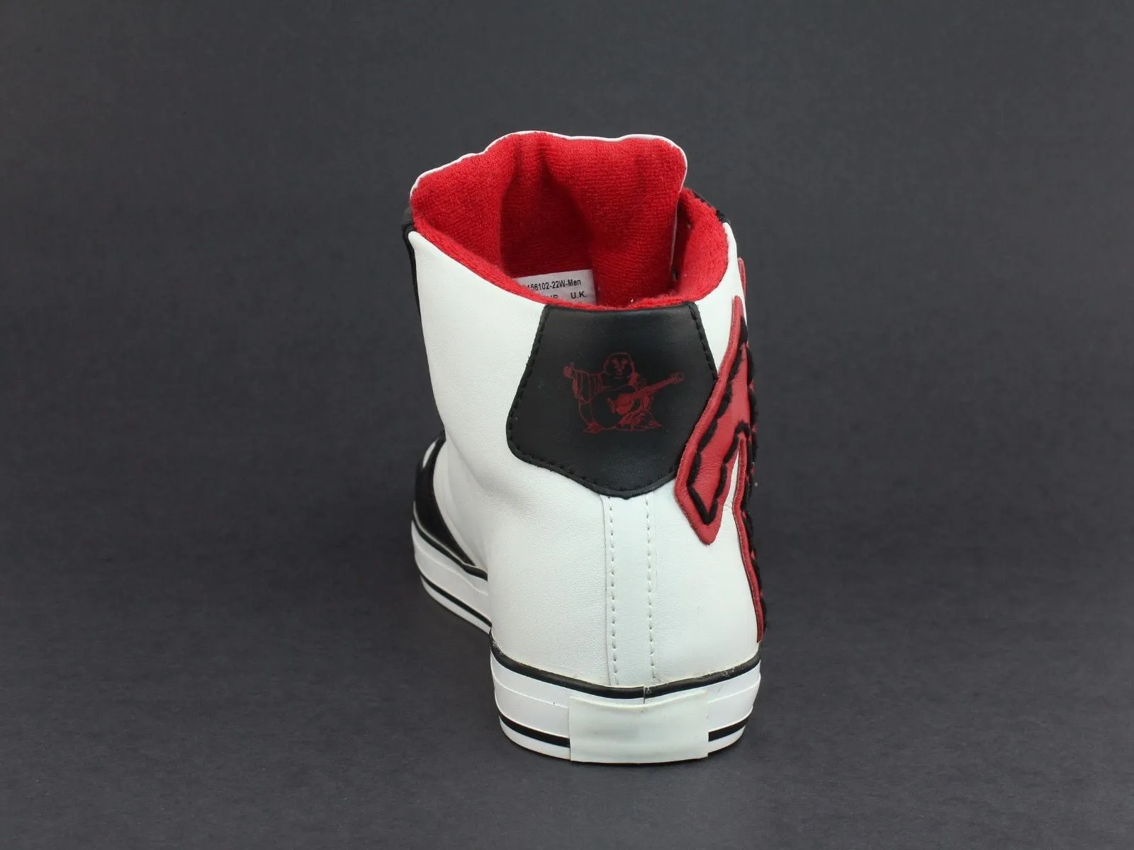 True Religion ACE HI Leather Men's Casual Fashion White Black Red Sneakers