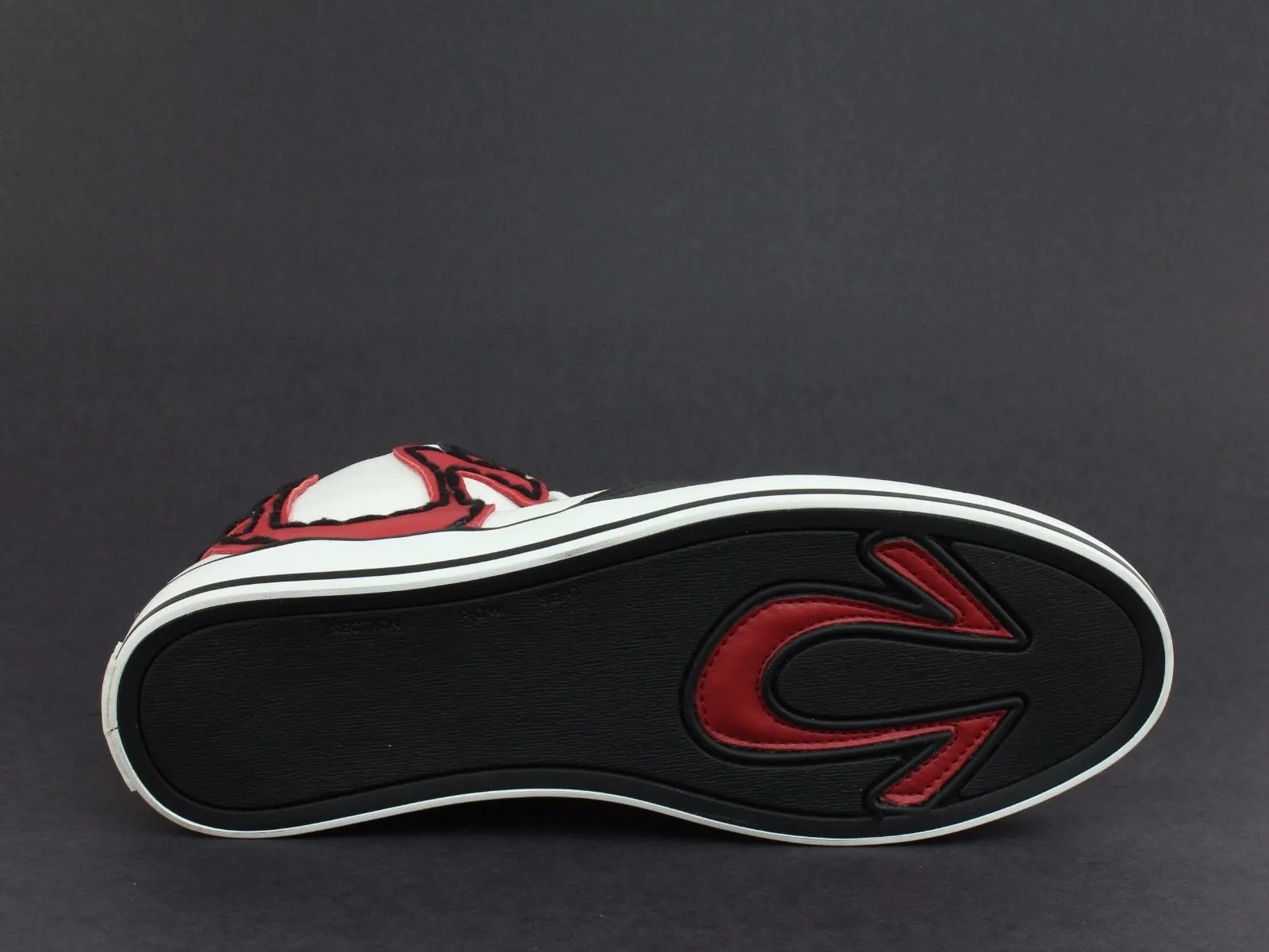 True Religion ACE HI Leather Men's Casual Fashion White Black Red Sneakers