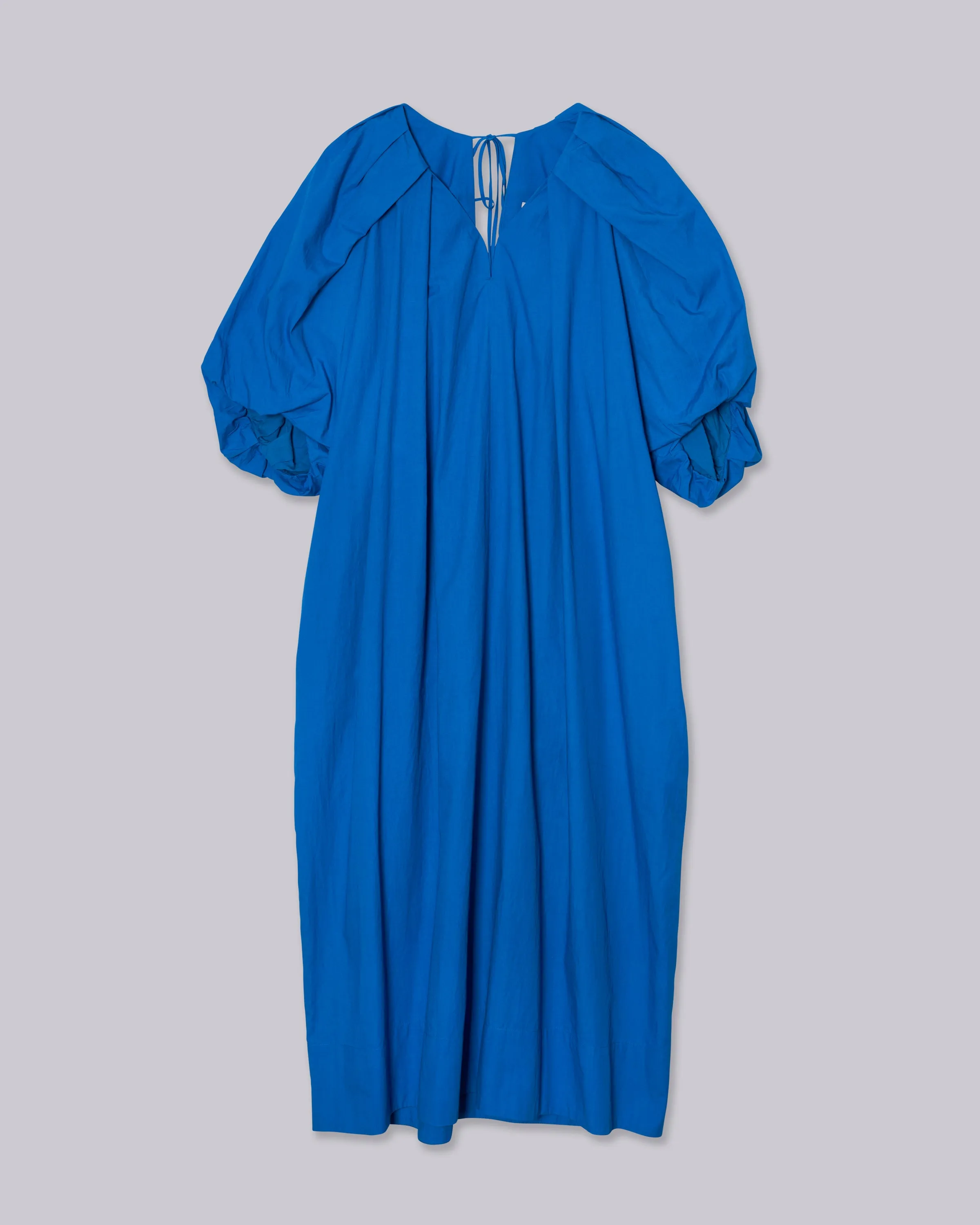 Tucked Cocoon Dress in Cerulean