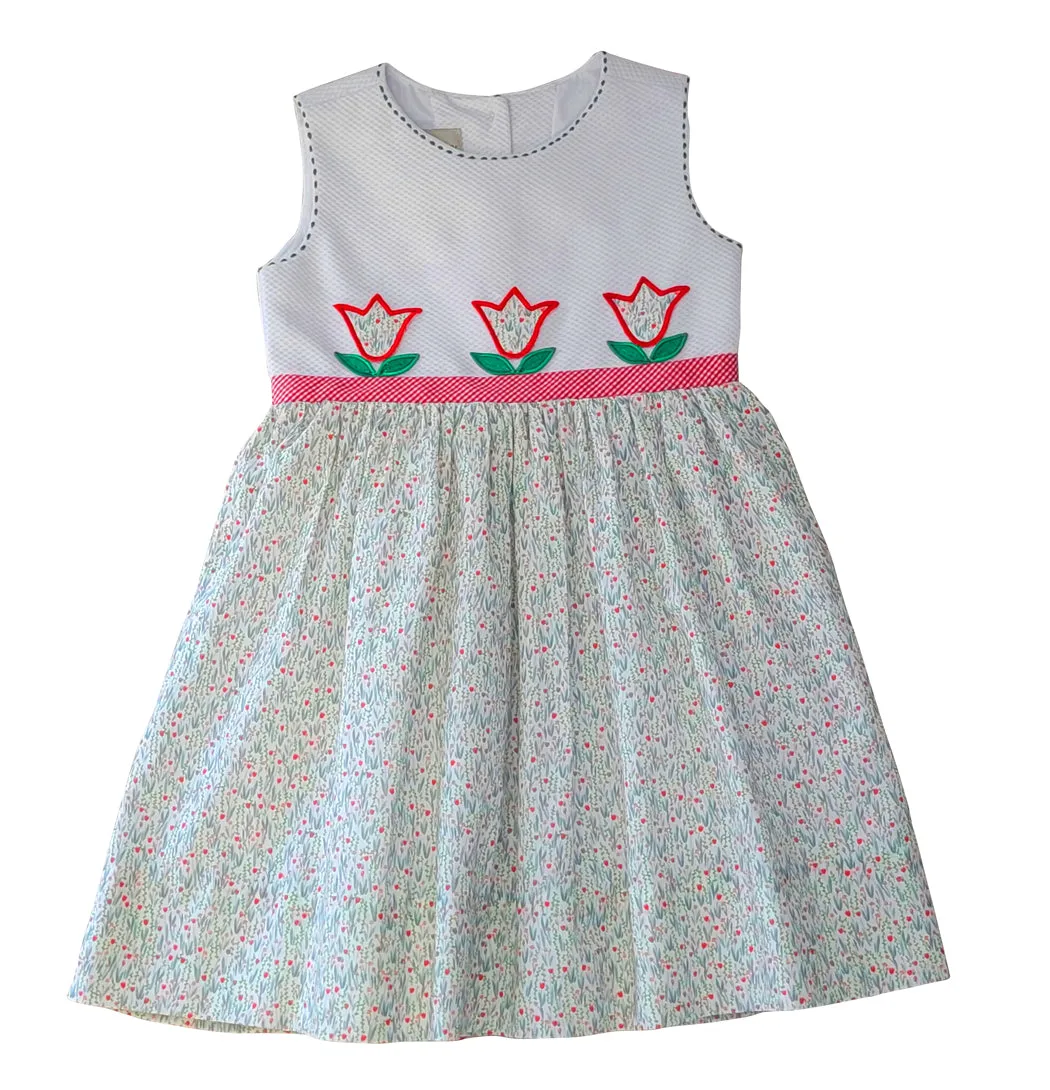 Tulips Applique girls dress