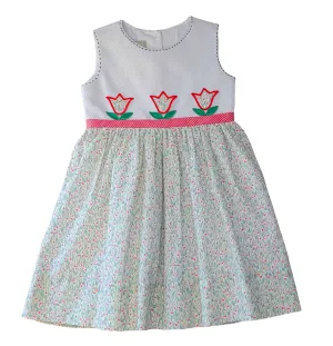 Tulips Applique girls dress