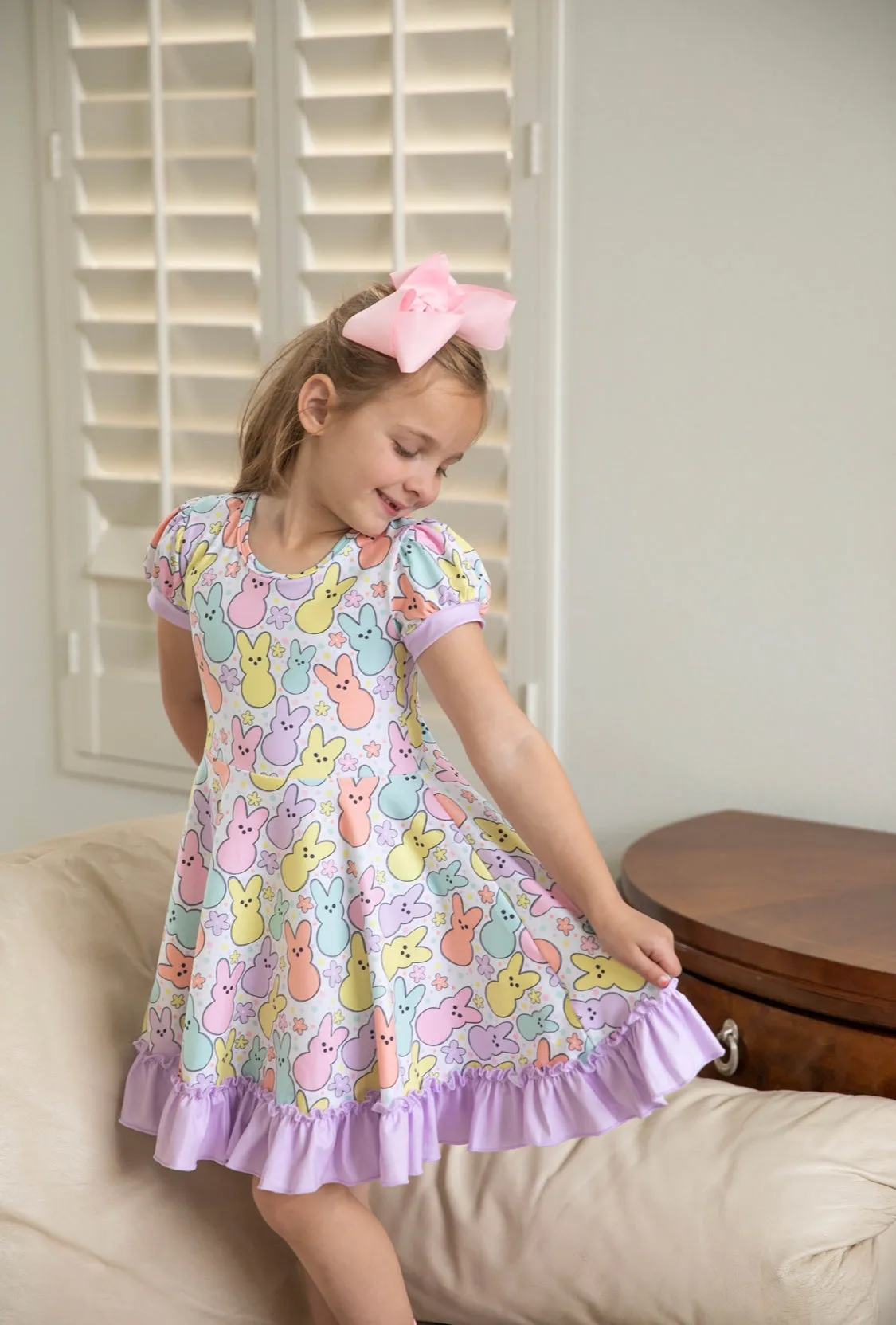 Twirl Dress - Spring Bunnies Poly/Spandex