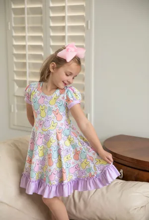 Twirl Dress - Spring Bunnies Poly/Spandex