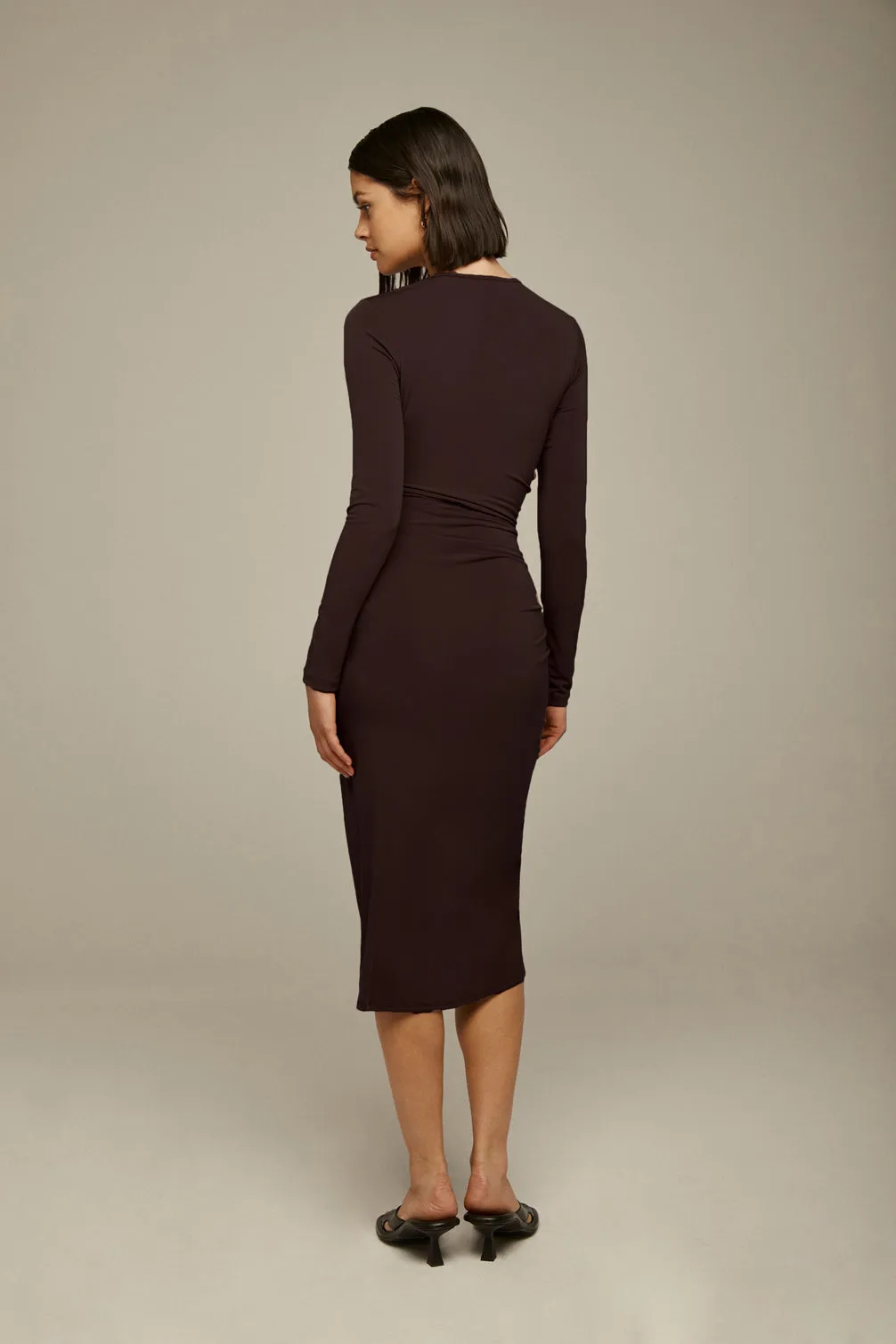 Twist Front Ruched Dress