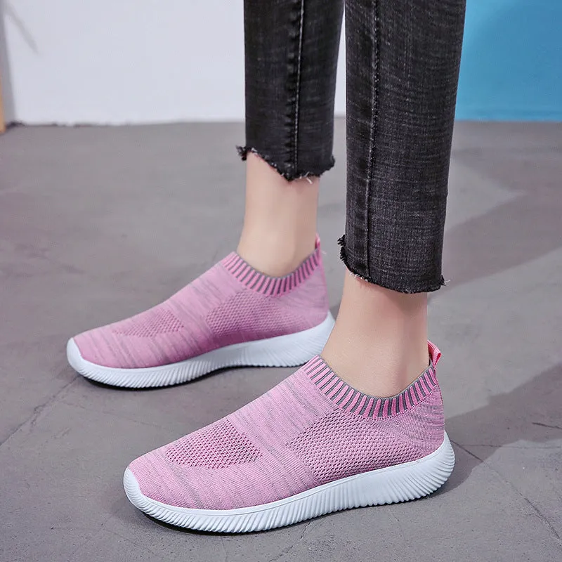Unisex Mesh Breathable Sneakers Slip On Flats Shoes