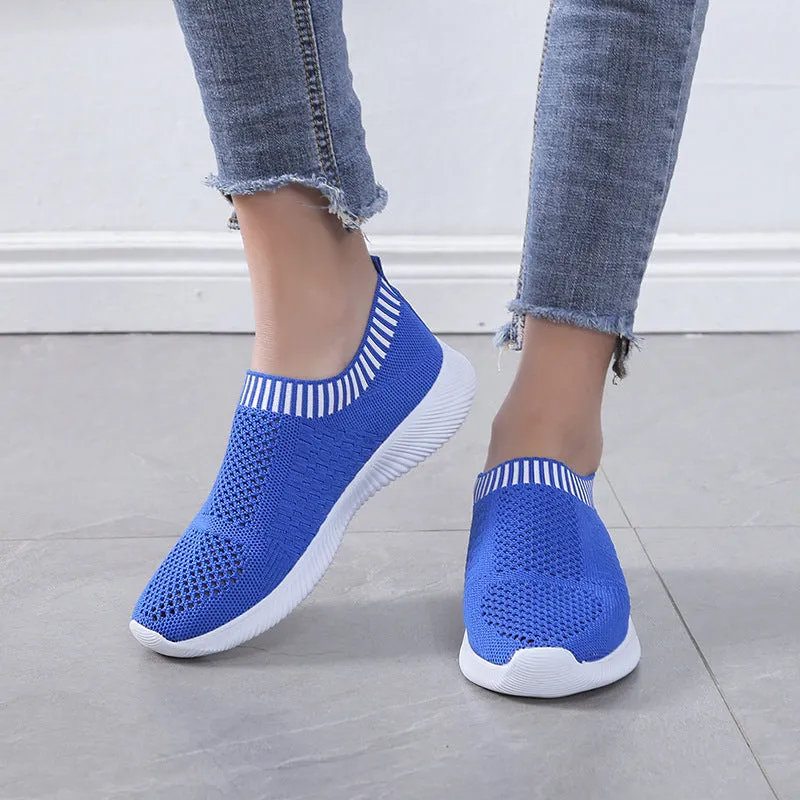 Unisex Mesh Breathable Sneakers Slip On Flats Shoes