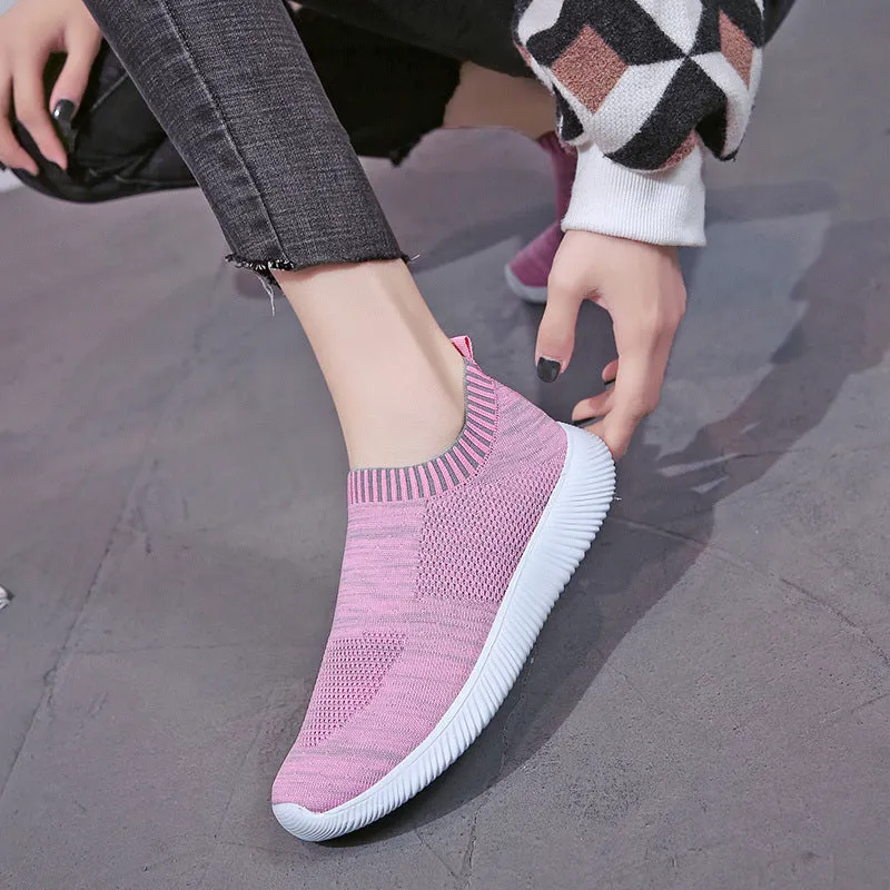 Unisex Mesh Breathable Sneakers Slip On Flats Shoes