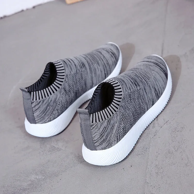 Unisex Mesh Breathable Sneakers Slip On Flats Shoes